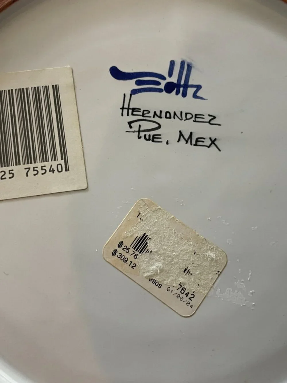 Talavera Hernandez Puebla Mexico Hand Painted Floral Plate 8
